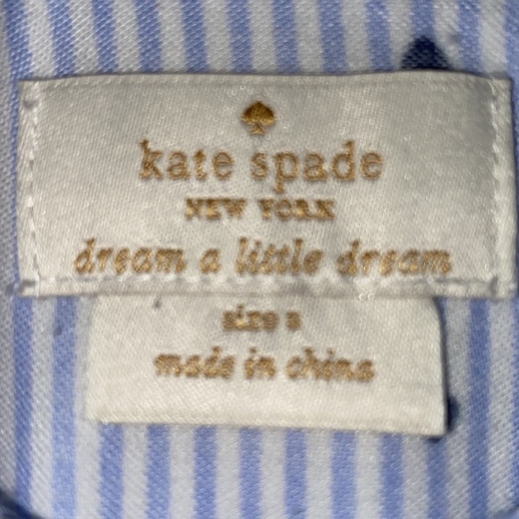 ♠️KATE SPADE NEW YORK 3/4 Sleeve Flannel 💙Pajama Top ONLY - Picture 4 of 9